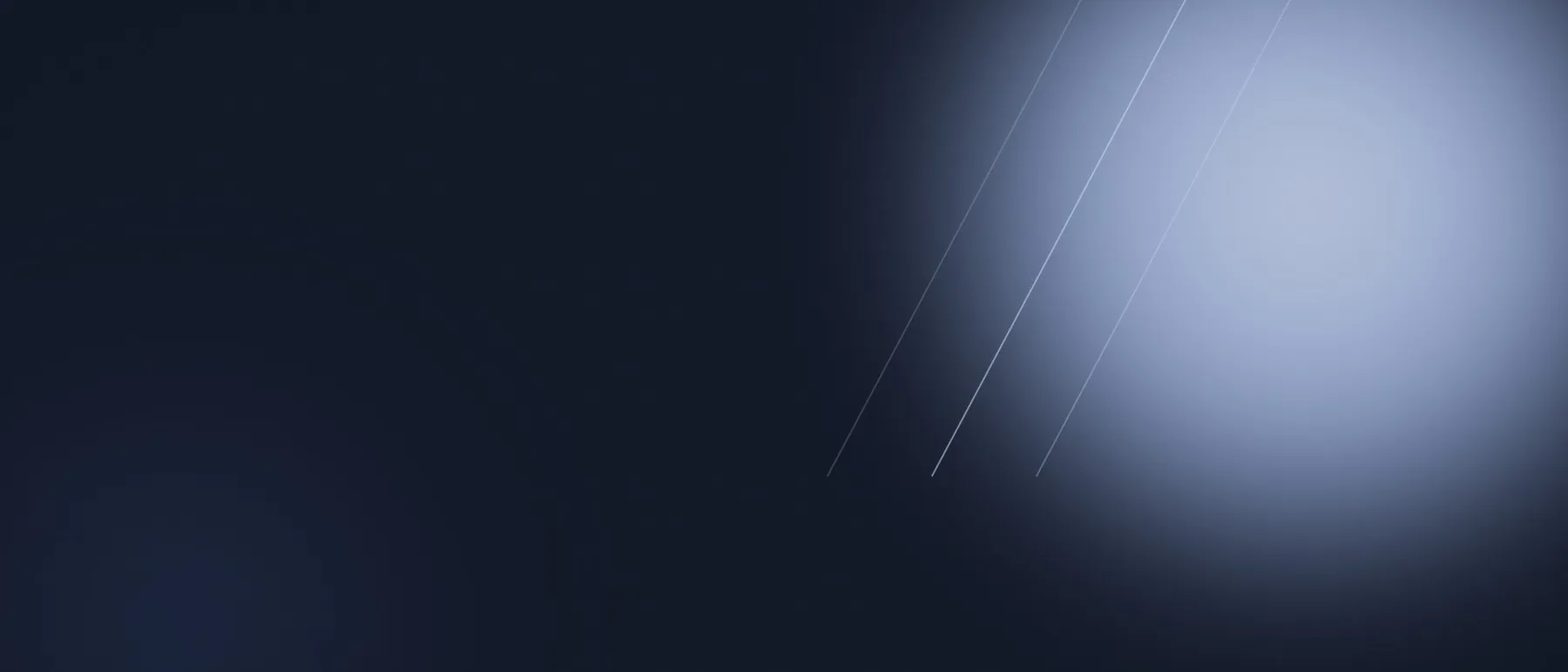 Composição abstrata de luz clara atravessando um fundo azul-marinho escuro