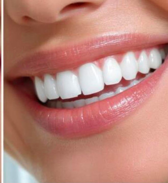 Sorriso depois do clareamento, dentes visivelmente mais brancos